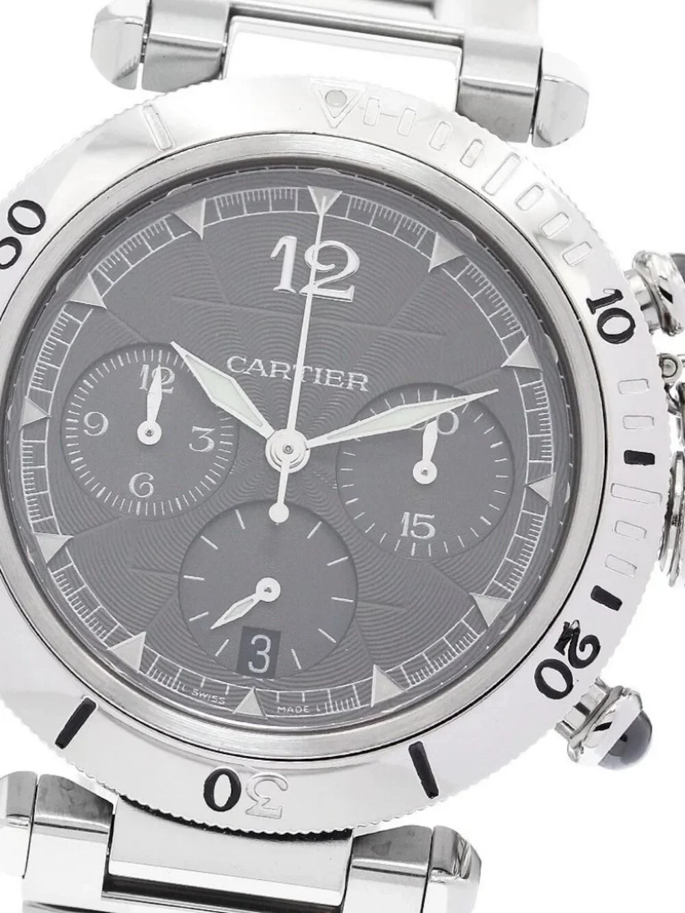 CARTIER Pasha 38 mm W3105155 Chronograph gray Dial Automatic Men's Watch_887310